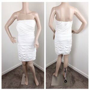 Speechless white layered strapless dress